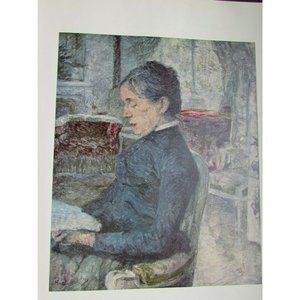 Toulouse Lautrec Print Portrait of the Artists Mother Reading Vintage 32091